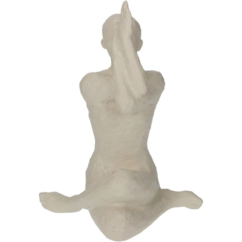 Ornament Frau Yoga Polyresin Elfenbein 18,4x15x24cm
