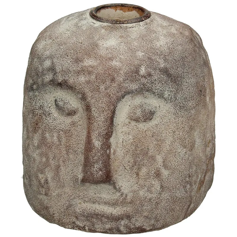 Kerzenständer Kopf Polyresin Braun 10x9.5x10cm