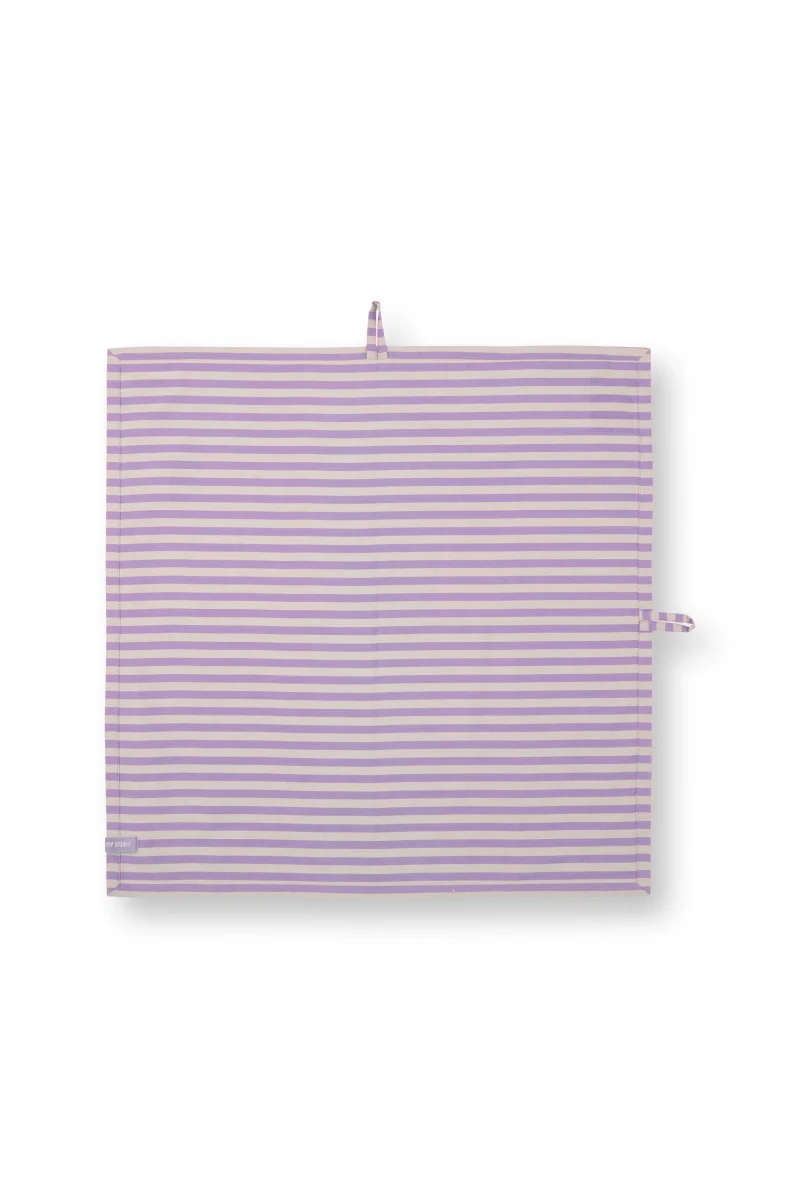 PIP STUDIO Lily&Lotus Geschirrtuch Stripes lila 65x65cm 2 Stück