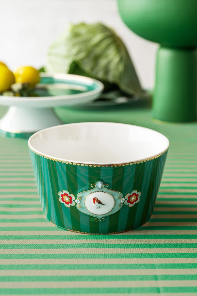 PIP STUDIO Love Birds Medaillon Bowl Stripes grün 15cm
