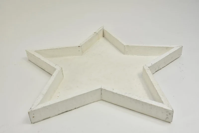 Holztablett Rechteck weiß-wash 42x14x3cm