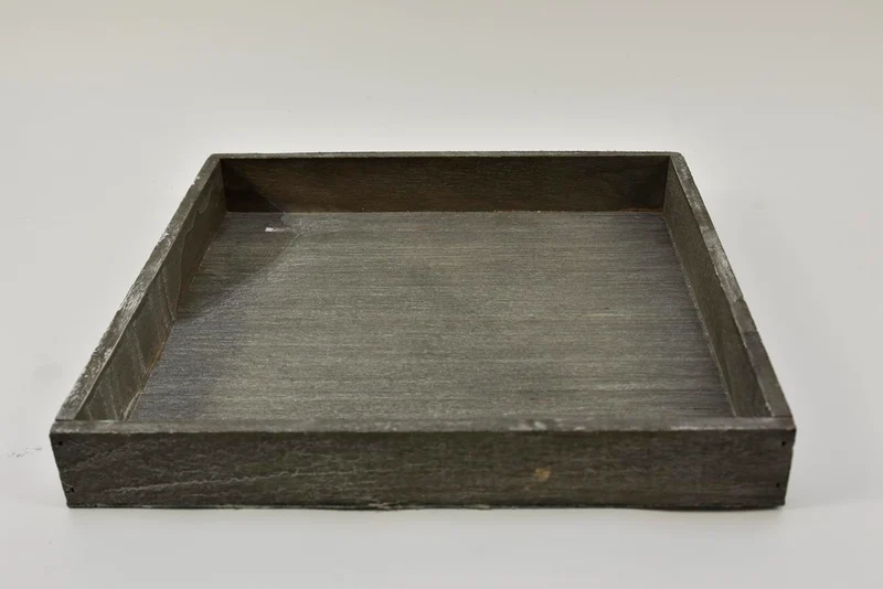 Holztablett Stern grau-wash 25x25x3cm