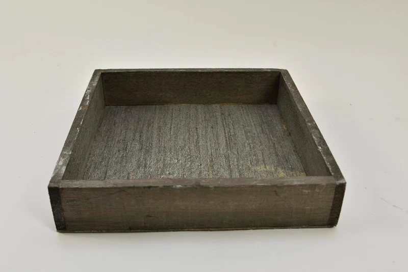 Holztablett quadratisch grau-wash 30x30x4cm