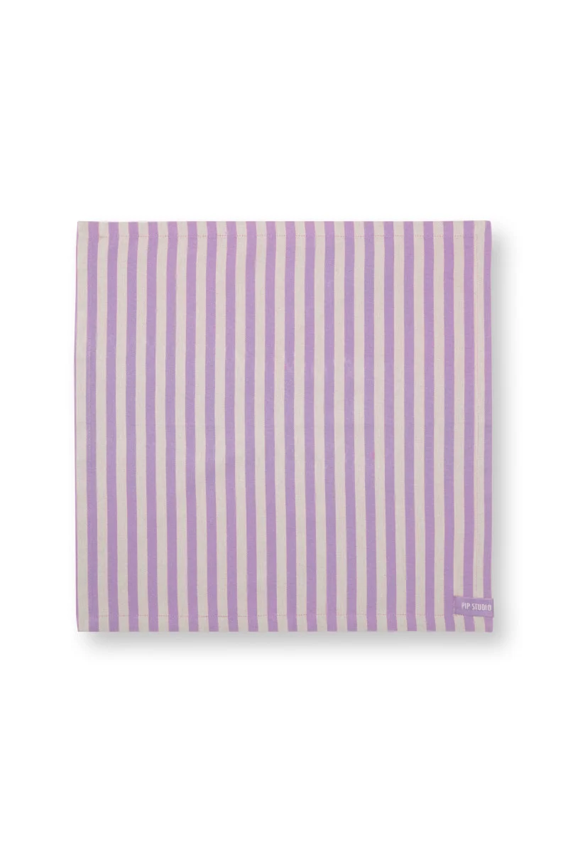PIP STUDIO Lily&Lotus Stripes Servietten lila 40x40cm 4 Stück
