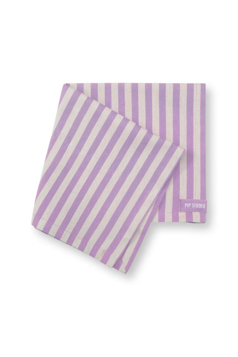 PIP STUDIO Lily&Lotus Stripes Servietten lila 40x40cm 4 Stück