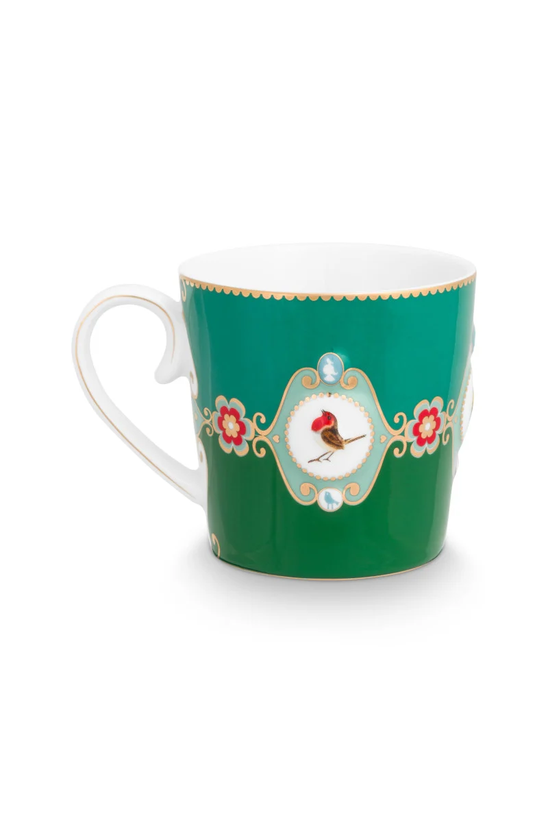 PIP STUDIO Love Birds Medaillon Henkelbecher grün 0,25l