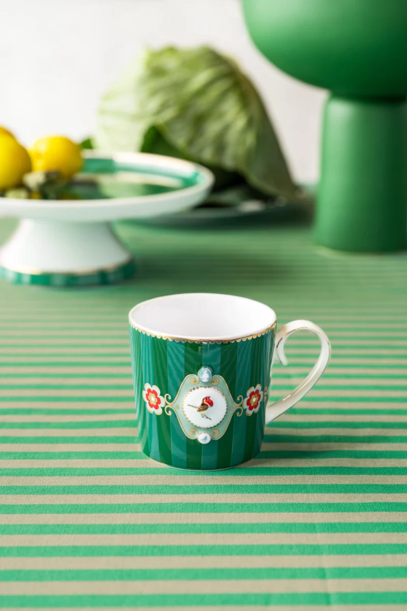 PIP STUDIO Love Birds Medaillon Tasse Stripes grün 0,15l