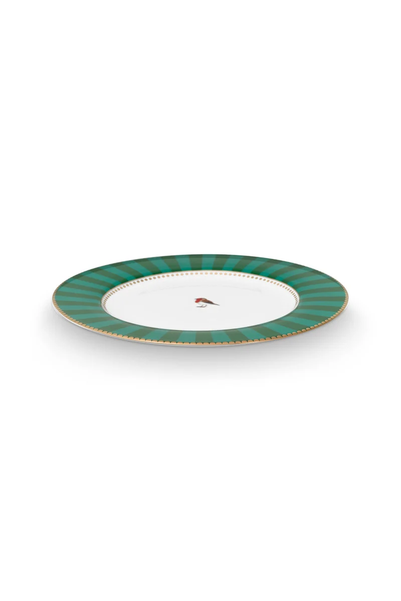 PIP STUDIO Love Birds Speiseteller Stripes grün 26,5cm