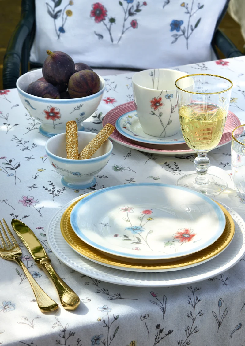 Greengate Venissa Tischläufer white 140x45cm "feines florales Muster"