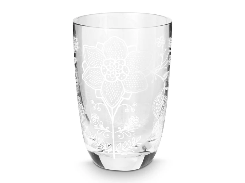 PIP STUDIO Flower White Longdrinkglas 400ml Set2