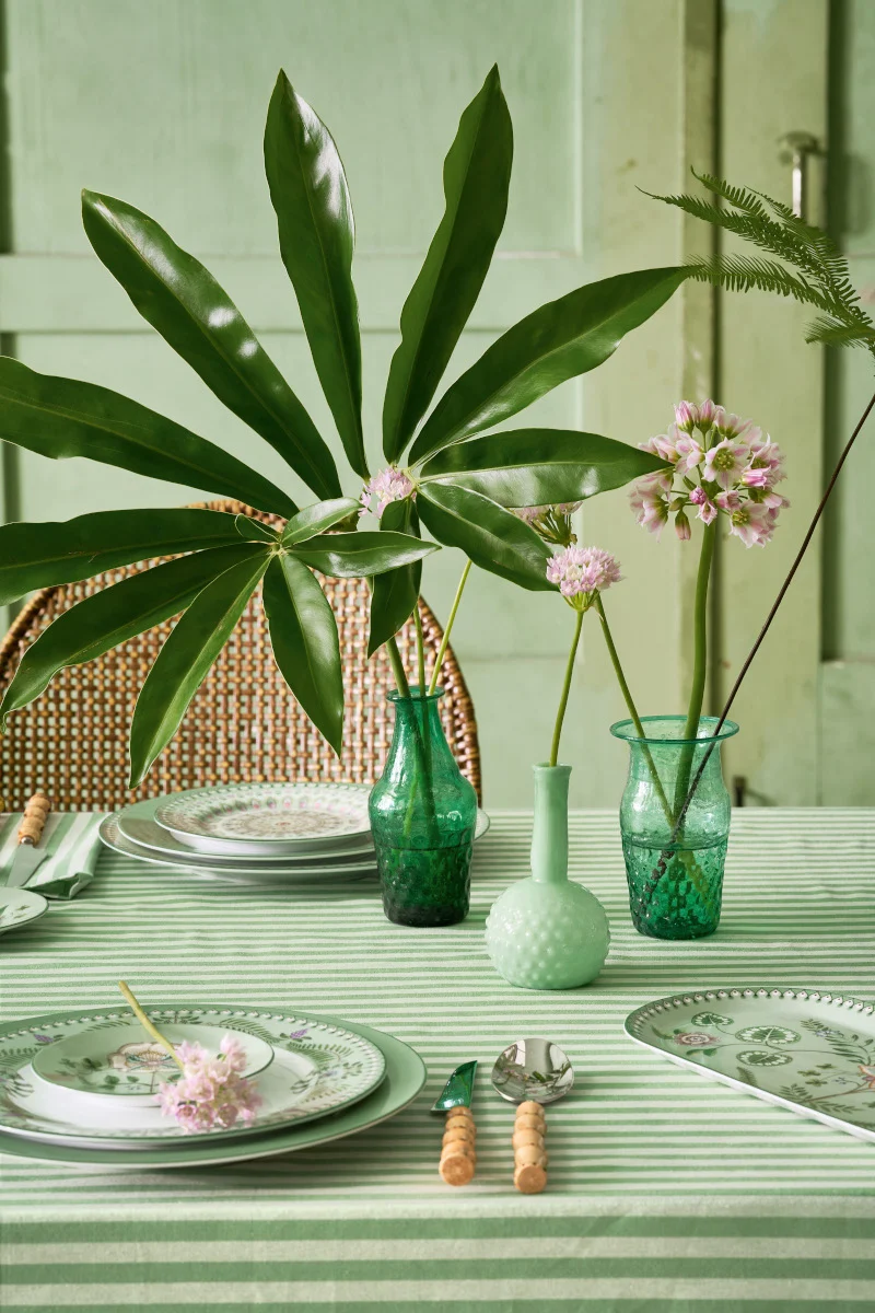 PIP STUDIO Vases Glass Blue-Green Set3