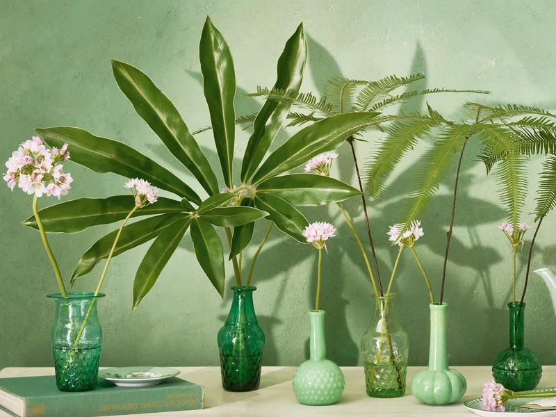 PIP STUDIO Vases Glass Blue-Green Set3