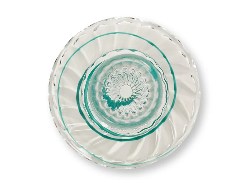PIP STUDIO Swirl Light Blue Glas Kerzenständer 20cm