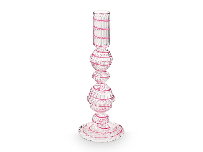 PIP STUDIO Swirl Pink Glas Kerzenständer 22cm