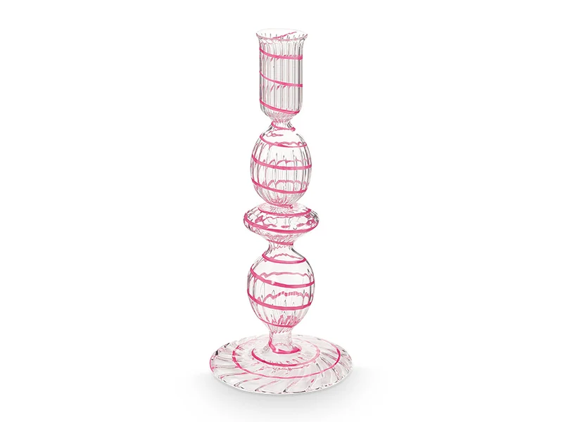 PIP STUDIO Swirl Pink Glas Kerzenständer 20cm
