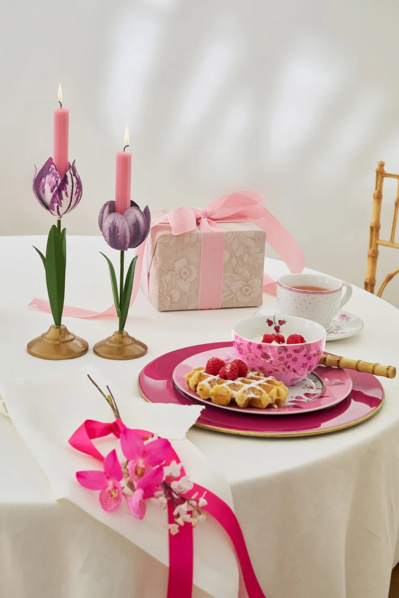 PIP STUDIO Metal Lilac Kerzenständer Set2
