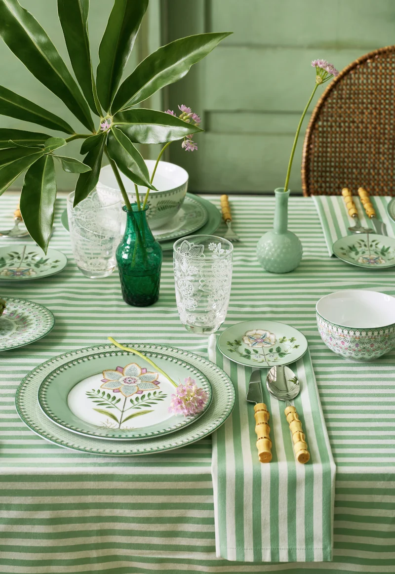 PIP STUDIO Royal Regal Flower Light Green Servietten 40x40cm Set4