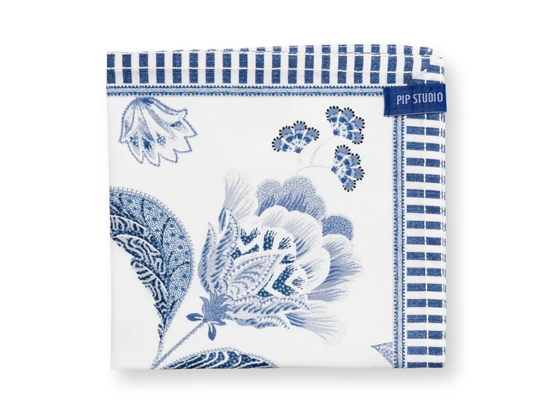 PIP STUDIO Royal Regal Flower Blue Servietten 40x40cm Set4