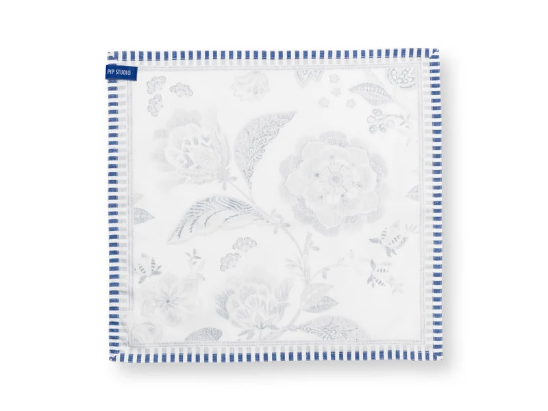 PIP STUDIO Royal Regal Flower Blue Servietten 40x40cm Set4