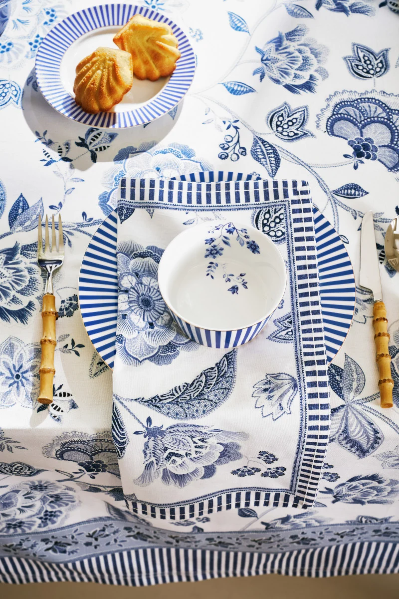 PIP STUDIO Royal Regal Flower Blue Servietten 40x40cm Set4
