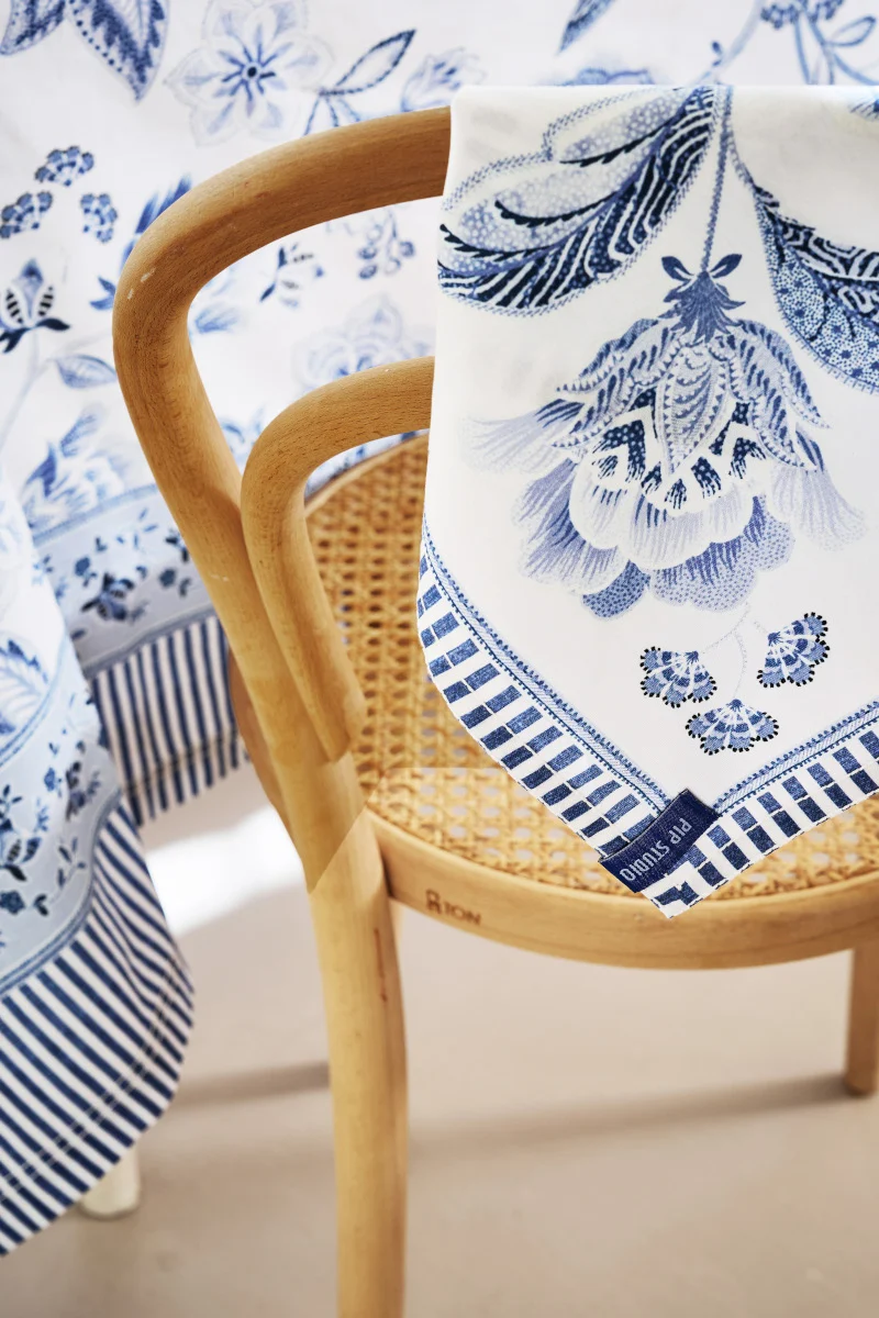 PIP STUDIO Royal Regal Flower Blue Servietten 40x40cm Set4