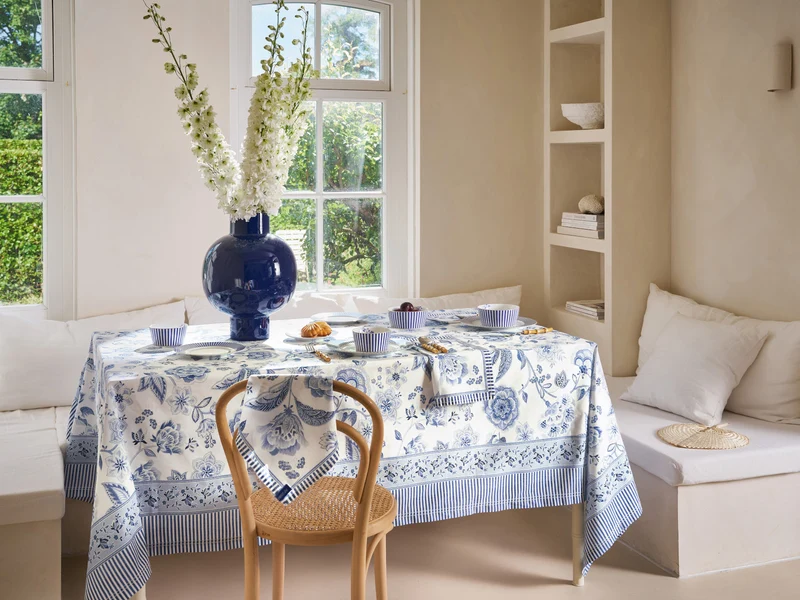 PIP STUDIO Royal Regal Flower Blue Servietten 40x40cm Set4