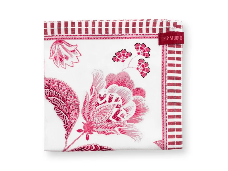 PIP STUDIO Royal Regal Flower Red Servietten 40x40cm Set4