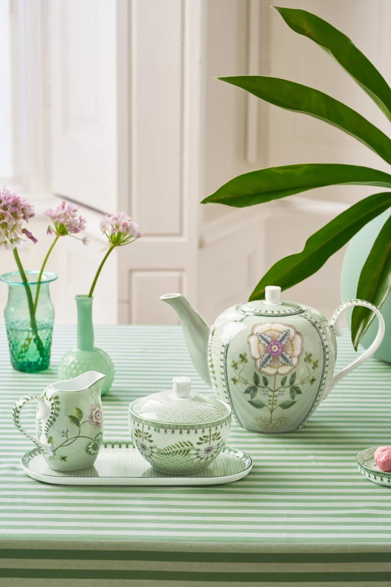 PIP STUDIO Lily&Lotus Tiles Light Green Zuckerdose 300ml