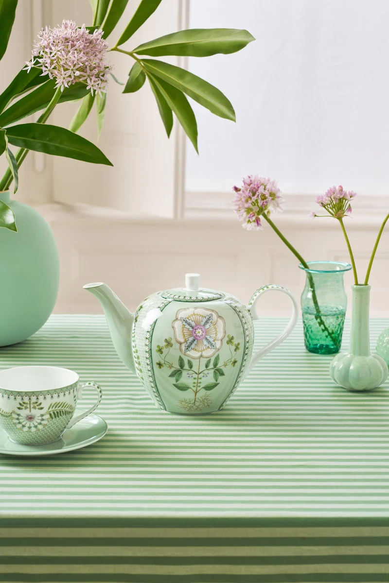 PIP STUDIO Lily&Lotus Tiles Light Green Teekanne 1,6l