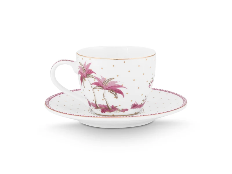 PIP STUDIO Jolie Dots Gold Pink Espressotasse mit Untertasse 120ml