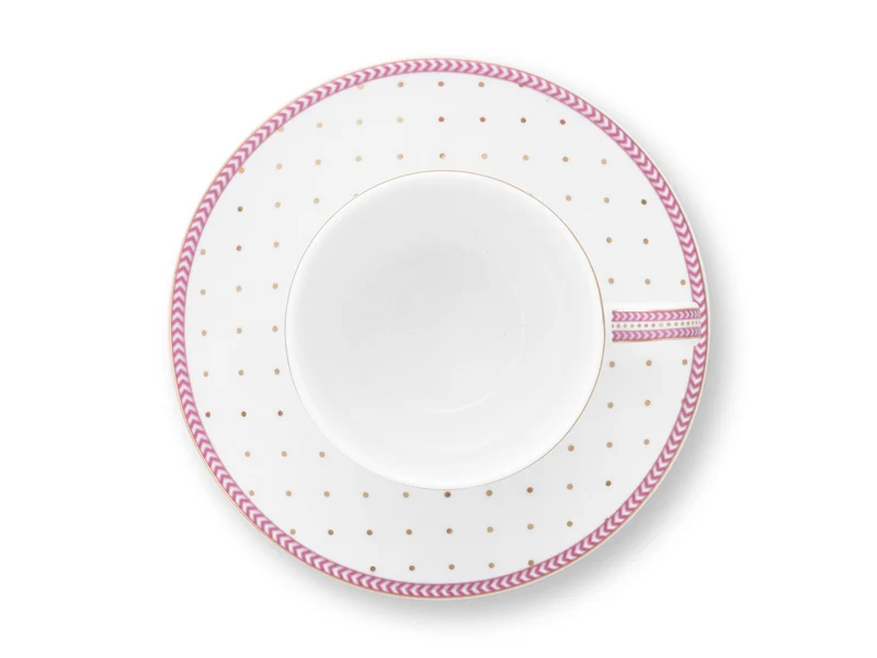 PIP STUDIO Jolie Dots Gold Pink Espressotasse mit Untertasse 120ml