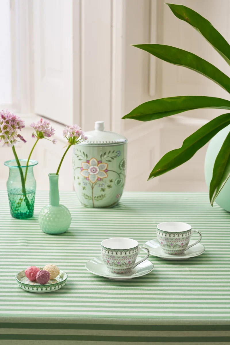 PIP STUDIO Lily&Lotus Light Green Espressotasse mit Untertasse 120ml Set2