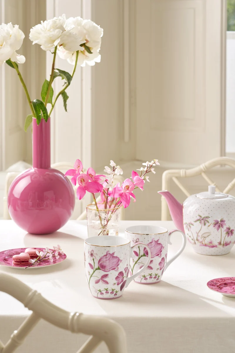 PIP STUDIO Jolie Tulip Pink Becher 450ml XL Set2
