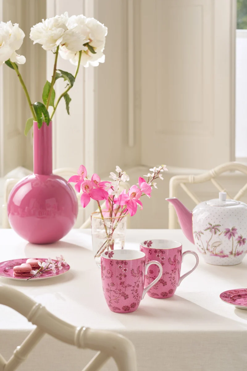PIP STUDIO Jolie Flowers Pink Becher Large 350ml Set2