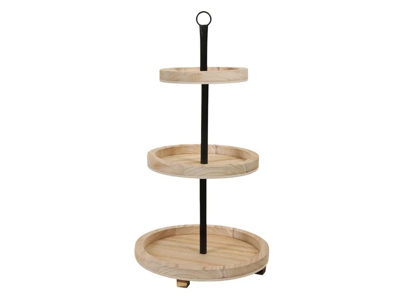 St. 1 Tortenplatte aus Metall schwarz/natur 51 cm