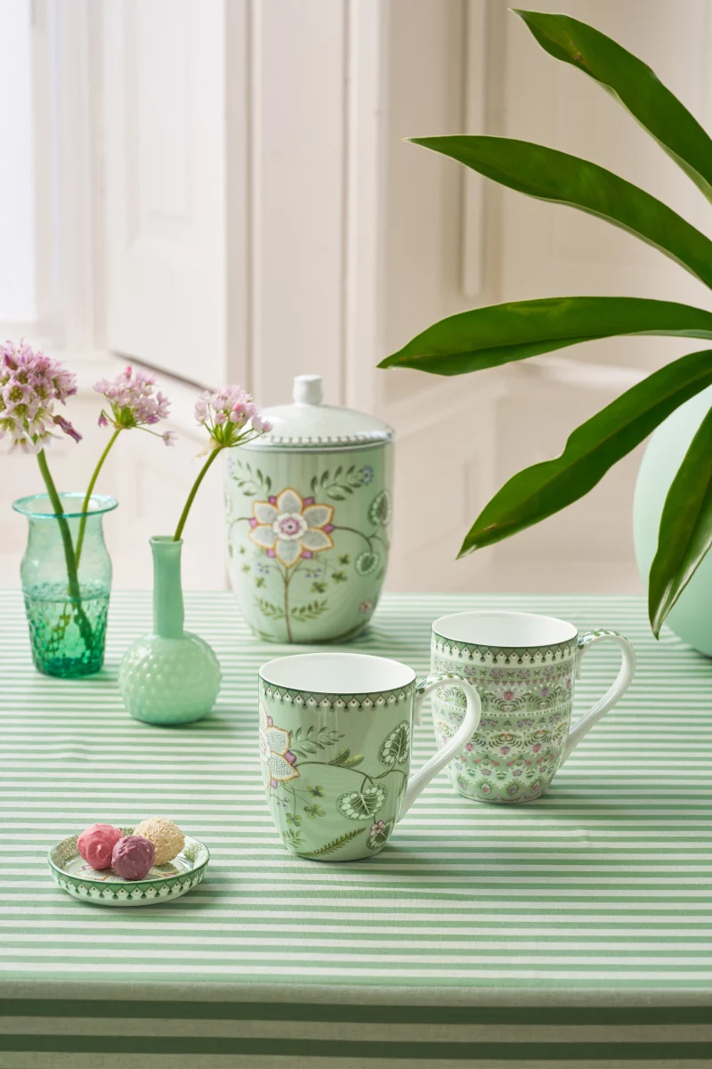 PIP STUDIO Lily&Lotus Light Green Becher 450ml XL Set2