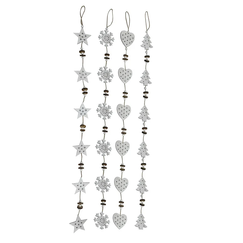 Kleiderbügel Xmas 4ass. 7x1x100cm Weiß gewaschen