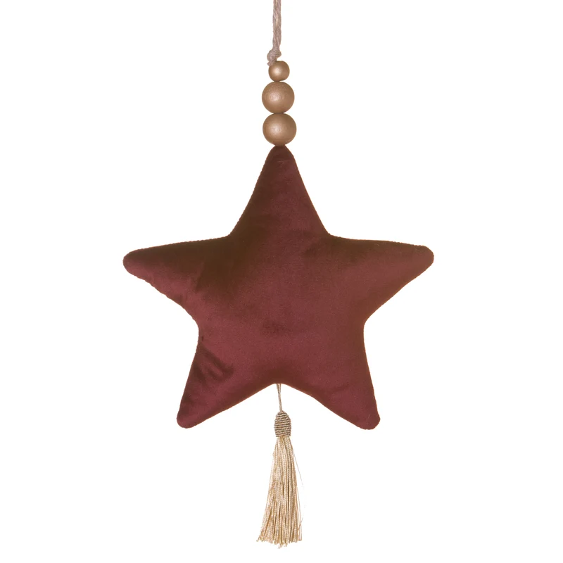 Anhänger Star Velvet 22x5x22cm Burgund
