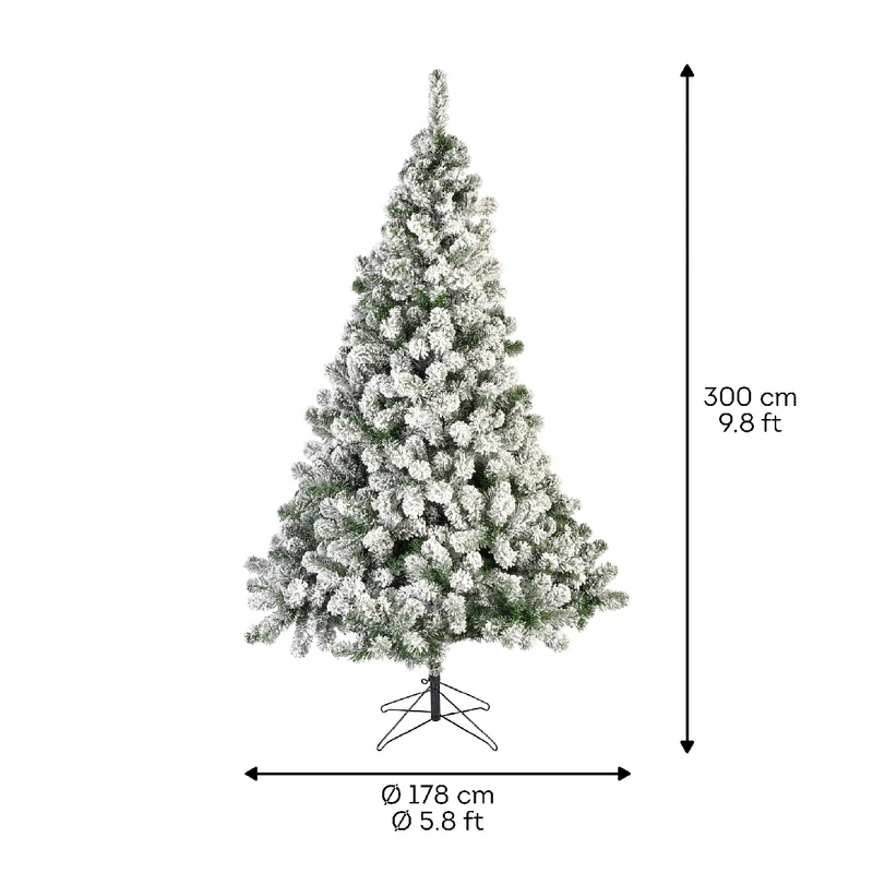 Kaiserlicher Tannenbaum schneeweiß/grün ø178 H300 cm