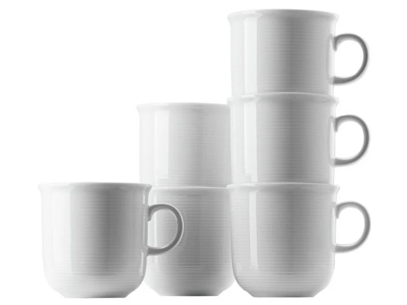 Thomas Trend weiss Becher mit Henkel 0,36 l Set 6tlg