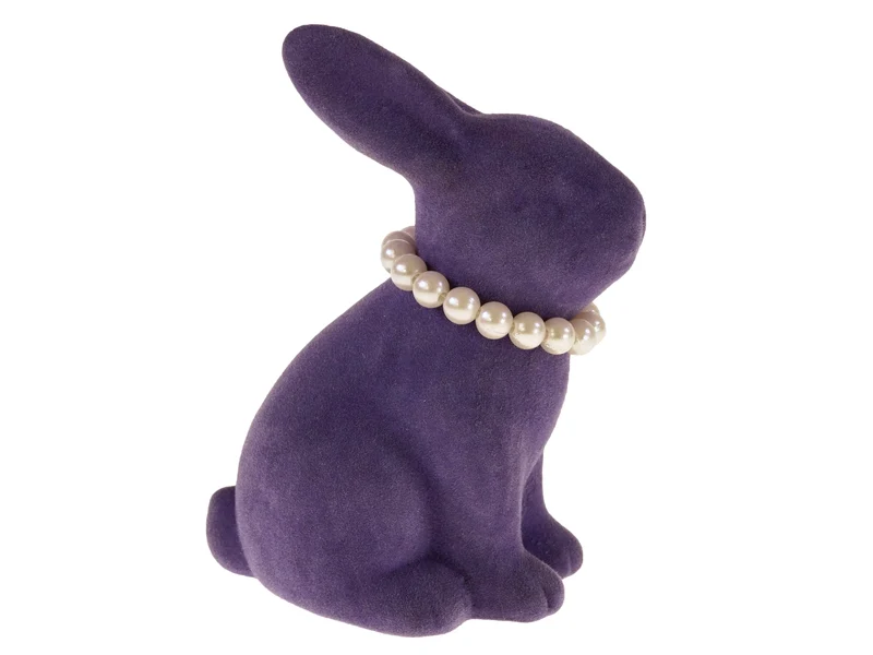 Werner Voß Hase mit Perlenkette violett 9,2x6,5x13cm