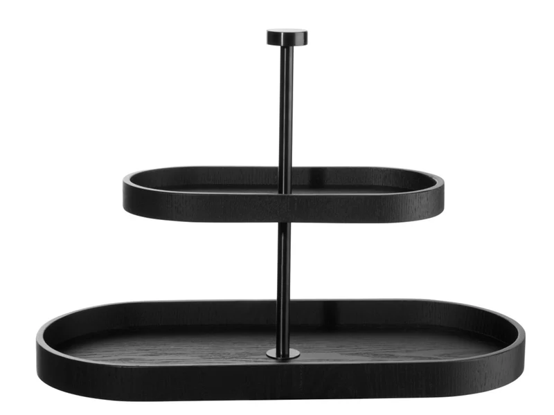 ASA Selection wood schwarz Etagere 2-stufig oval 25cm