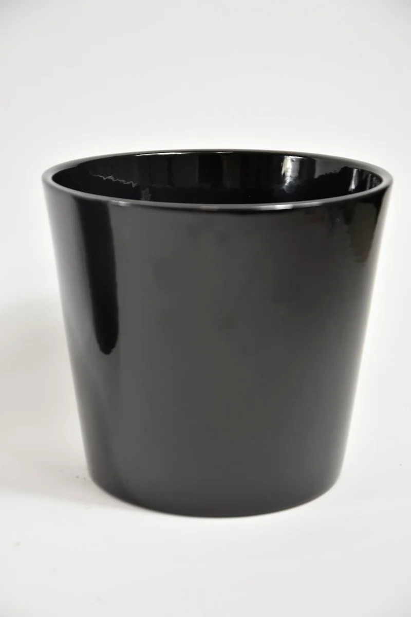 Konische (Orchidee) Vase schwarz glänzend 15cm Serie 441