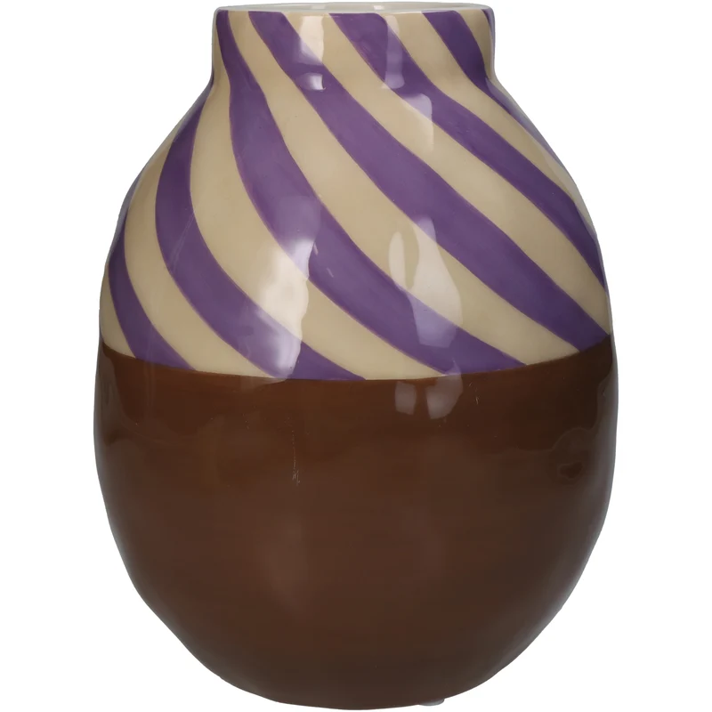 Vase Streifen Dolomit Multi 16x16x20,5cm