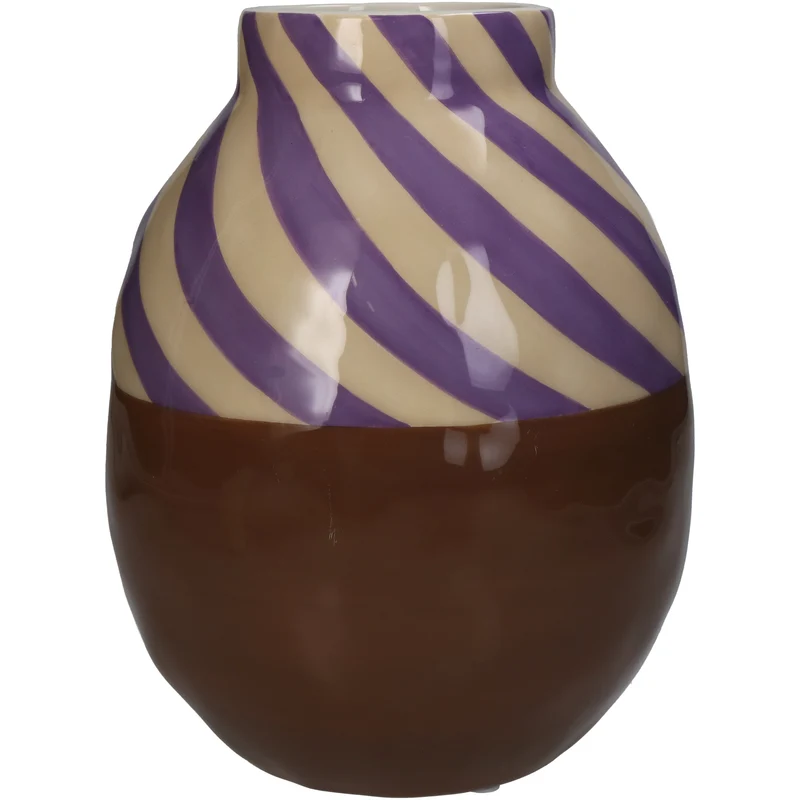 Vase Streifen Dolomit Multi 16x16x20,5cm
