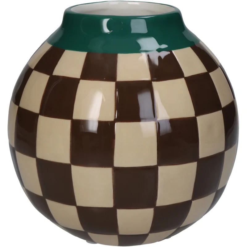 Vase Checker Dolomit Multi 16x16x15,6cm