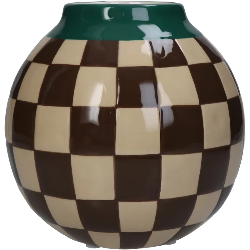 Vase Checker Dolomit Multi 16x16x15,6cm