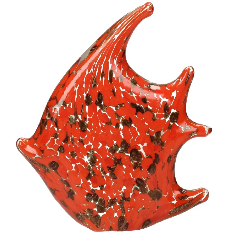 Ornament Fisch Glas Orange 13x4x11.5cm