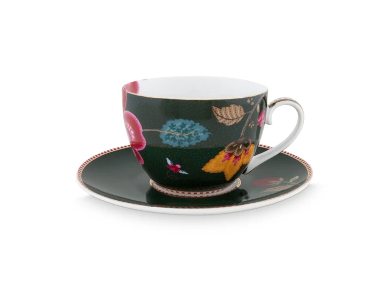 PIP STUDIO Fantasy Green Frühstücks Set Tasse mit Untertasse 12tlg