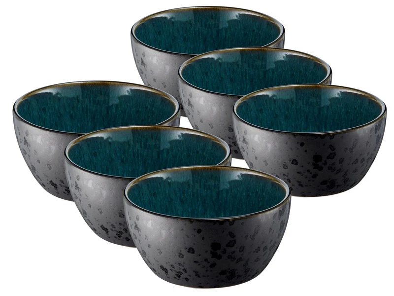 Bitz Bowl matt black / shiny green 12 cm Set6